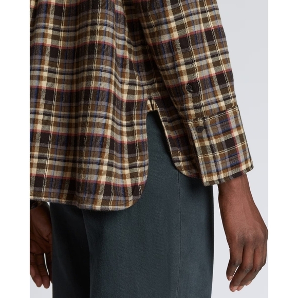 Everlane Shirt Womens Brown Flannel Boxy Plaid Button Up Pockets - Picture 2 of 15